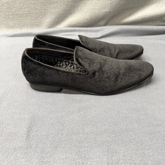 Steve Madden Loafers Mens 10.5 Laight Black Velvet Slip On Shoes Satin Lined - Picture 7 of 14